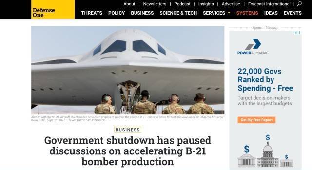 外媒：美国政府停摆<strong></p>
<p>比特儿国际</strong>，B-21轰炸机“迫降”